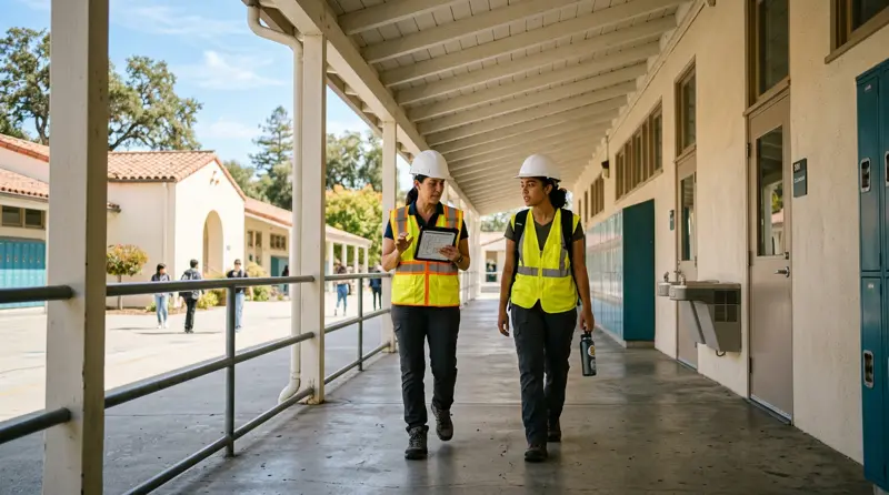 K12CG consultants assessing a school campus